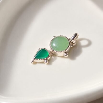 Colgante de plata con aventurina y ágata verde